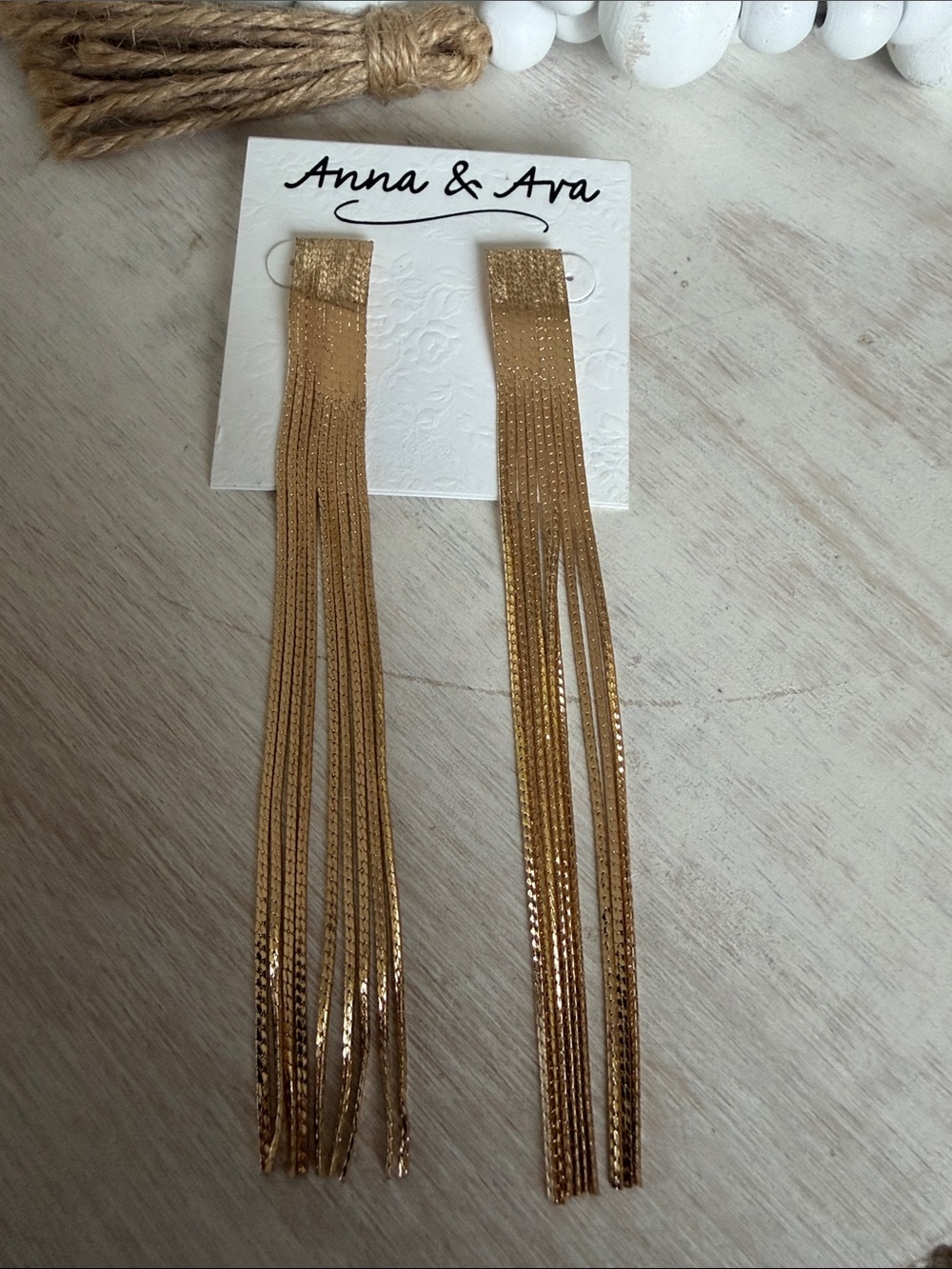 Anna & Ava Long Gold-Tone Chain Fringe Earrings